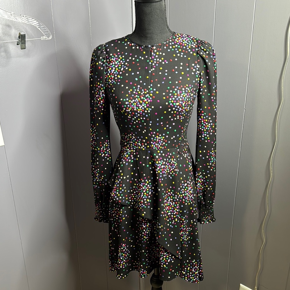 Kate Spade confetti print smocked shirt dress